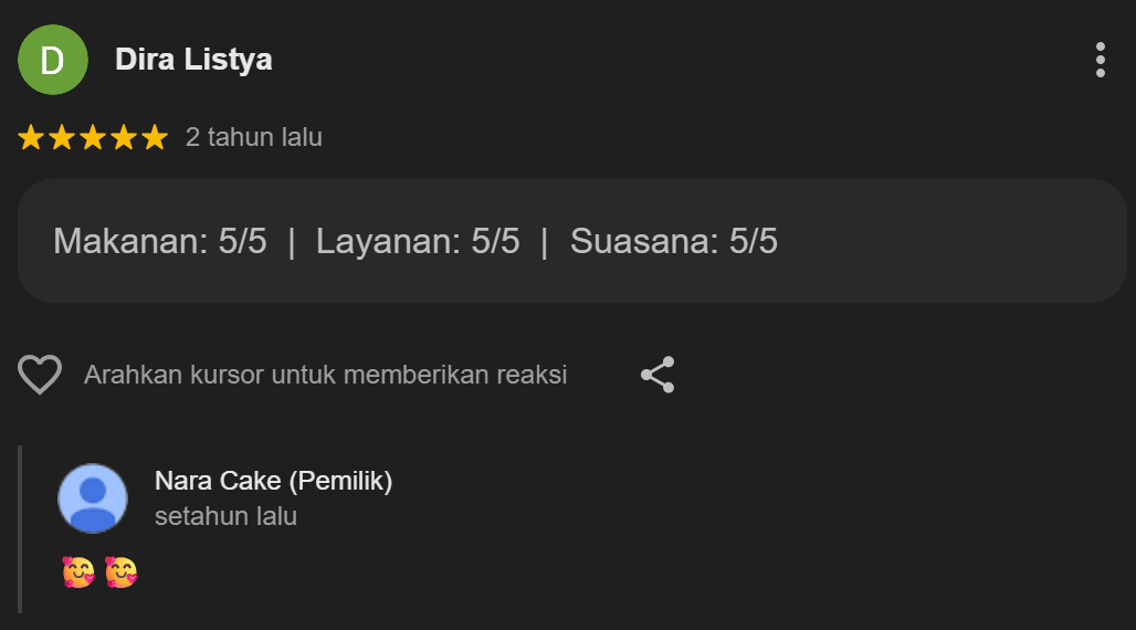 Testimoni Pelanggan Nara Cakes Cinunuk Cileunyi 7
